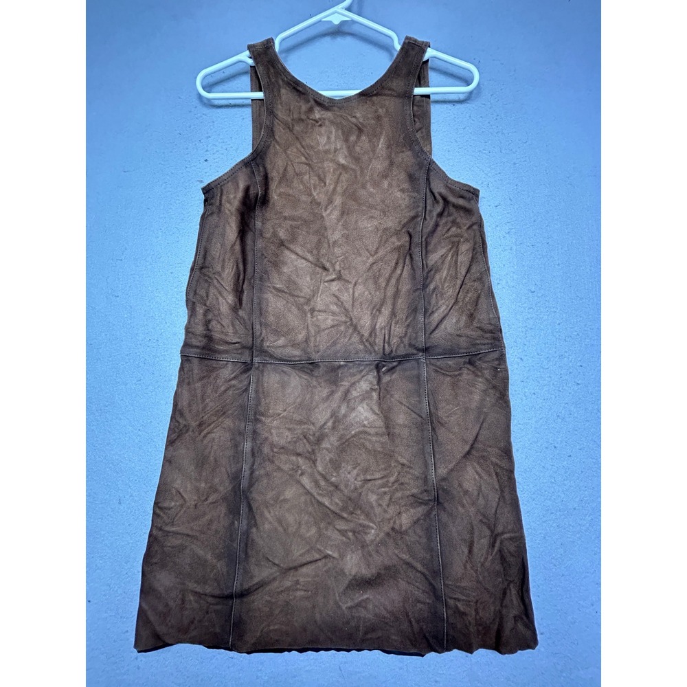 Massimo Dutti Dress Goat Leather Suede Brown Small S Womens